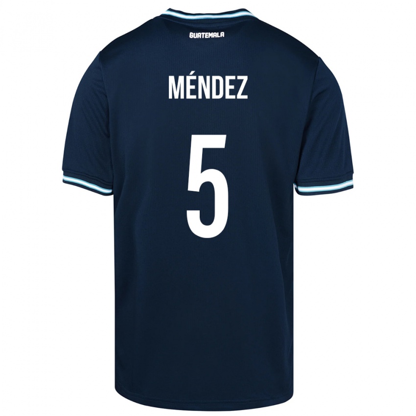 Herren Guatemala Diego Méndez #5 Blau Auswärtstrikot Trikot 24-26 T-Shirt Belgien
