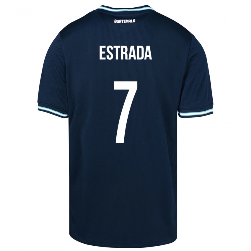 Herren Guatemala Javier Estrada #7 Blau Auswärtstrikot Trikot 24-26 T-Shirt Belgien