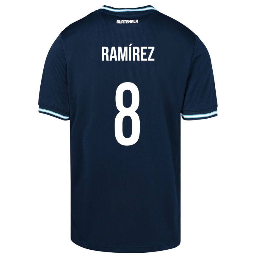 Herren Guatemala Dennis Ramírez #8 Blau Auswärtstrikot Trikot 24-26 T-Shirt Belgien