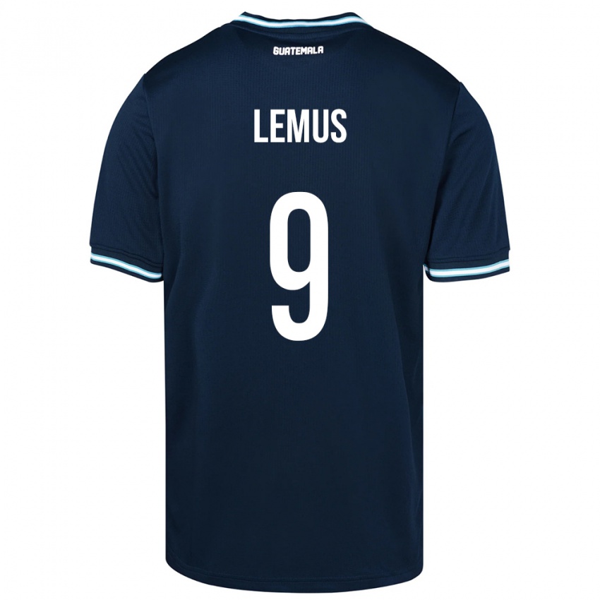 Herren Guatemala Erick Lemus #9 Blau Auswärtstrikot Trikot 24-26 T-Shirt Belgien