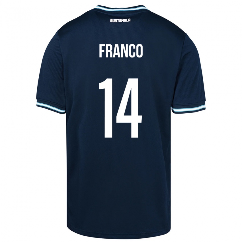Herren Guatemala Jonathan Franco #14 Blau Auswärtstrikot Trikot 24-26 T-Shirt Belgien