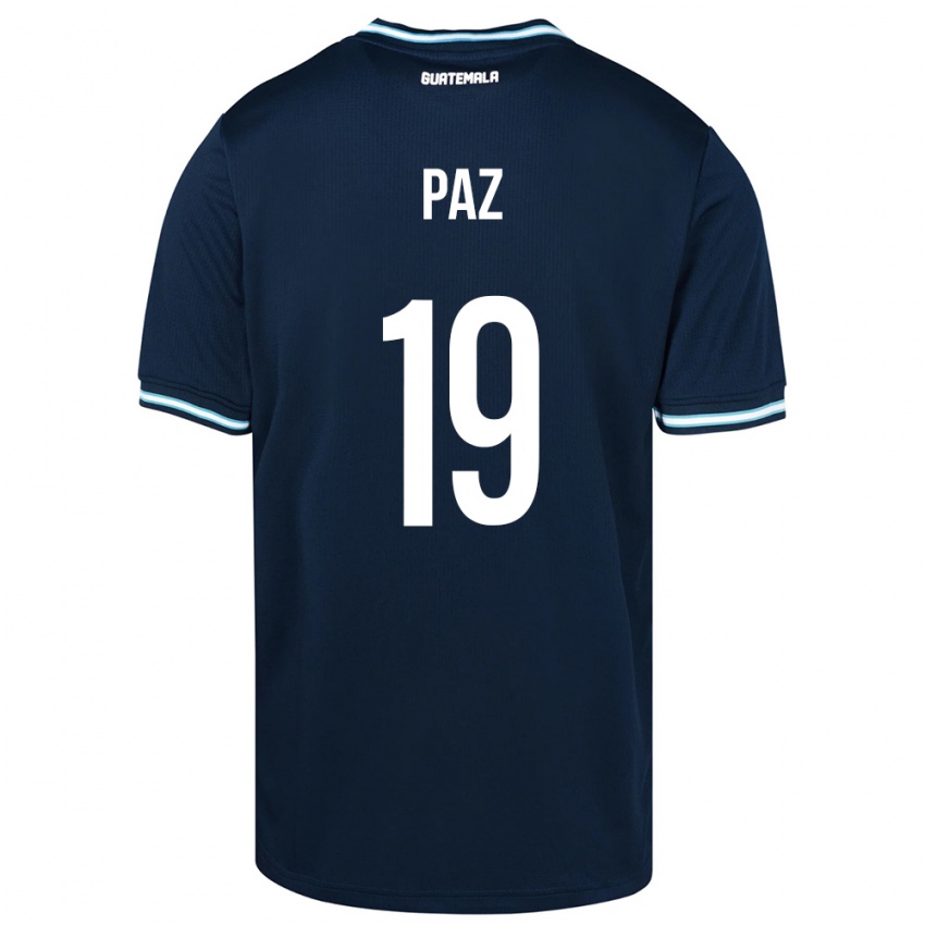 Herren Guatemala Vidal Paz #19 Blau Auswärtstrikot Trikot 24-26 T-Shirt Belgien