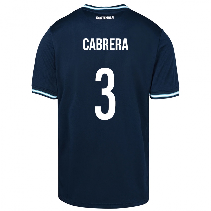 Herren Guatemala Gabriel Cabrera #3 Blau Auswärtstrikot Trikot 24-26 T-Shirt Belgien
