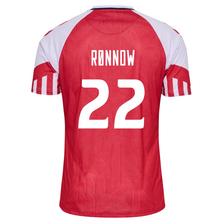 Damen Dänische Frederik Ronnow #22 Rot Heimtrikot Trikot 24-26 T-Shirt Belgien
