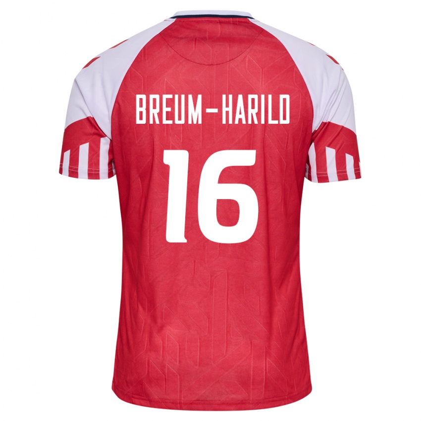 Damen Dänische Tobias Breum-Harild #16 Rot Heimtrikot Trikot 24-26 T-Shirt Belgien