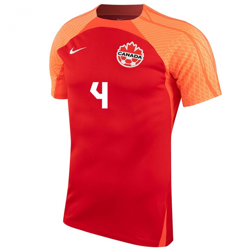 Damen Kanadische Alessandro Biello #4 Orangefarben Heimtrikot Trikot 24-26 T-Shirt Belgien