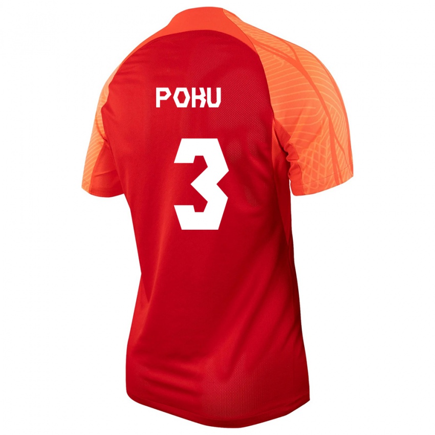 Damen Kanadische Kwasi Poku #3 Orangefarben Heimtrikot Trikot 24-26 T-Shirt Belgien