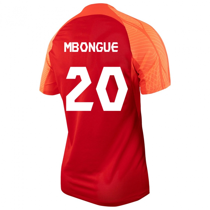 Damen Kanadische Hugo Mbongue #20 Orangefarben Heimtrikot Trikot 24-26 T-Shirt Belgien