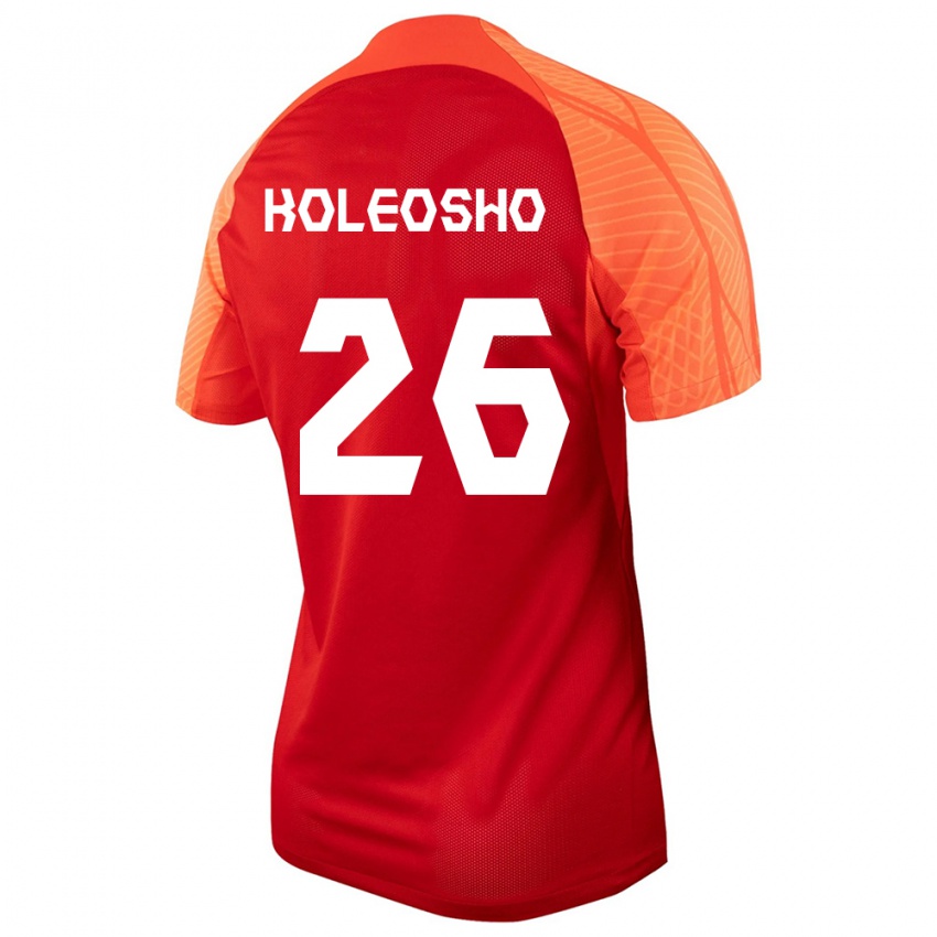 Damen Kanadische Luca Koleosho #26 Orangefarben Heimtrikot Trikot 24-26 T-Shirt Belgien