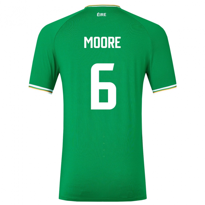 Damen Irische Matthew Moore #6 Grün Heimtrikot Trikot 24-26 T-Shirt Belgien
