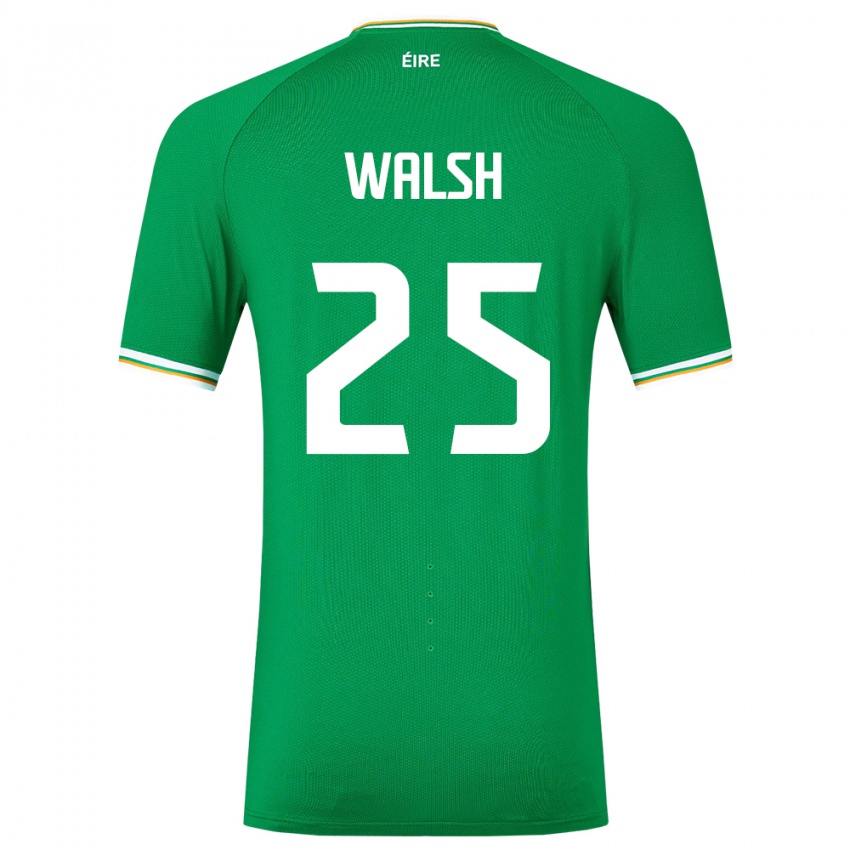 Damen Irische Megan Walsh #25 Grün Heimtrikot Trikot 24-26 T-Shirt Belgien