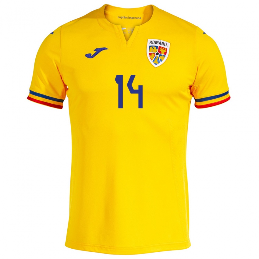 Damen Rumänische Costyn Gheorghe #14 Gelb Heimtrikot Trikot 24-26 T-Shirt Belgien