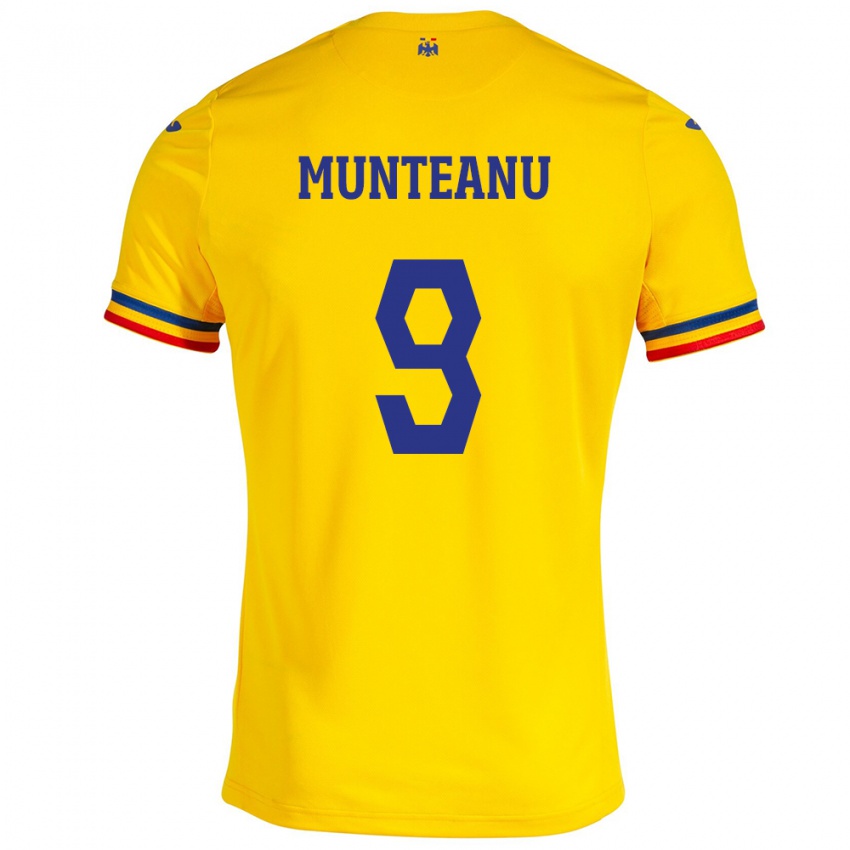 Dames Roemenië Louis Munteanu #9 Geel Thuisshirt Thuistenue 24-26 T-Shirt België