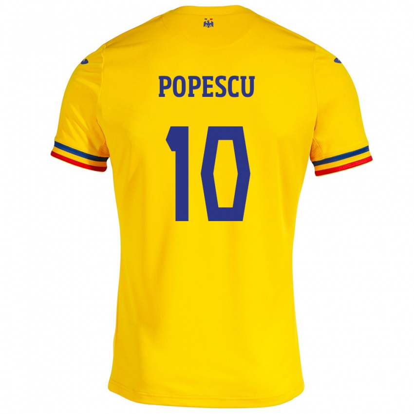 Dames Roemenië Octavian Popescu #10 Geel Thuisshirt Thuistenue 24-26 T-Shirt België