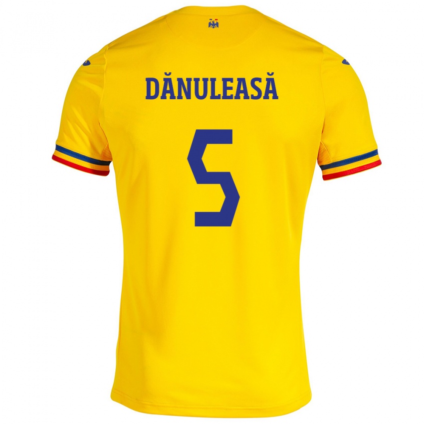 Dames Roemenië Gabriel Dănuleasă #5 Geel Thuisshirt Thuistenue 24-26 T-Shirt België