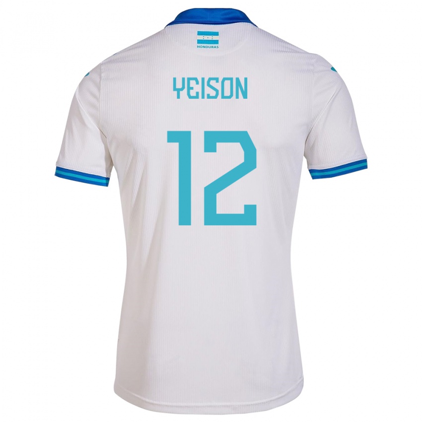 Damen Honduras Yeison Mejía #12 Weiß Heimtrikot Trikot 24-26 T-Shirt Belgien