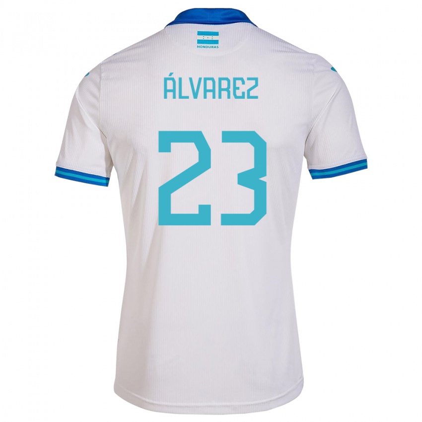 Dames Honduras Jorge Álvarez #23 Wit Thuisshirt Thuistenue 24-26 T-Shirt België
