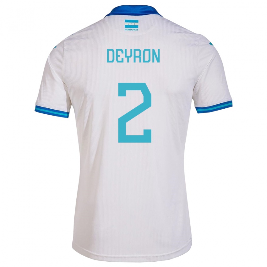 Damen Honduras Deyron Martínez #2 Weiß Heimtrikot Trikot 24-26 T-Shirt Belgien