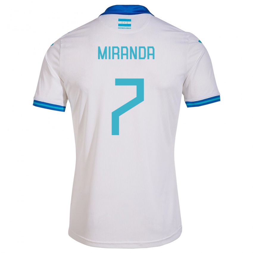 Damen Honduras Jeffry Miranda #7 Weiß Heimtrikot Trikot 24-26 T-Shirt Belgien