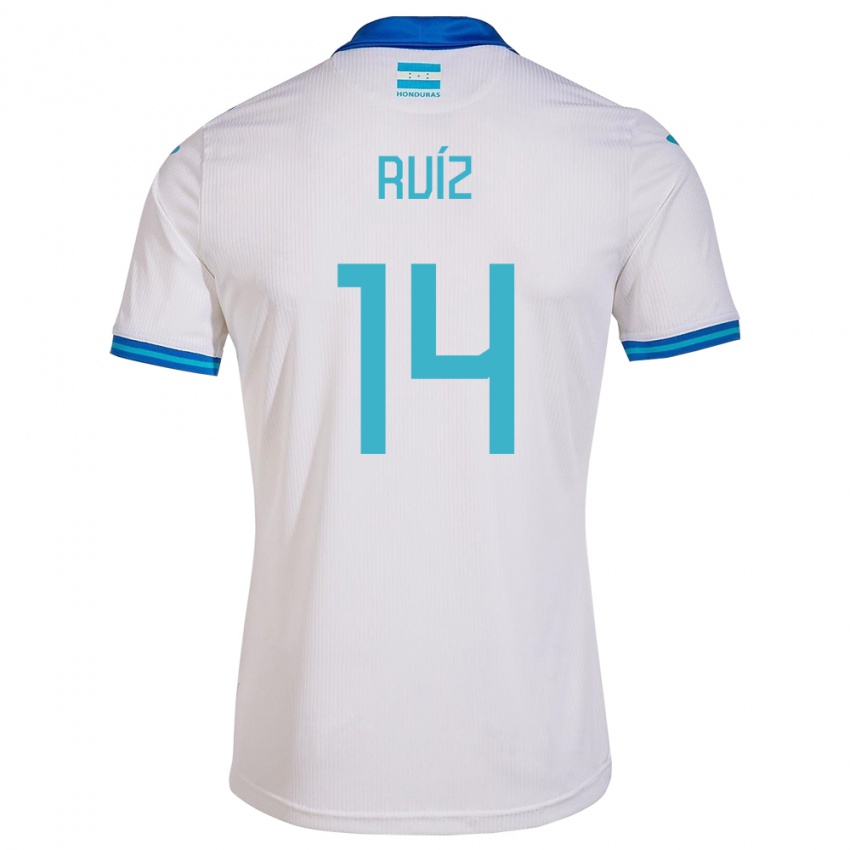 Damen Honduras David Ruíz #14 Weiß Heimtrikot Trikot 24-26 T-Shirt Belgien