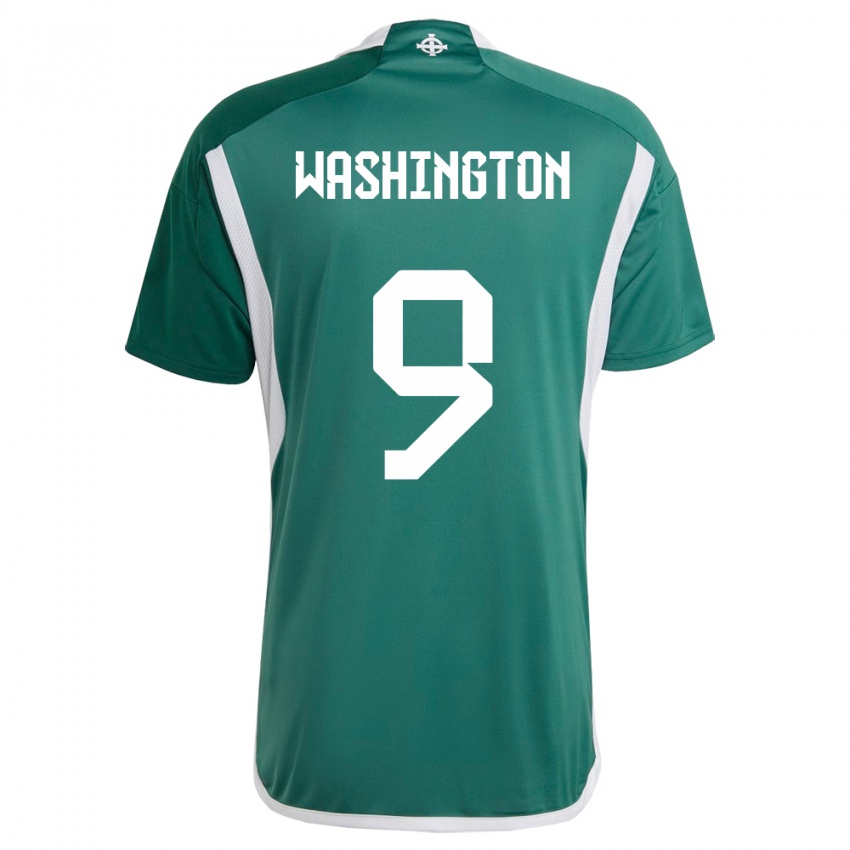 Damen Nordirland Conor Washington #9 Grün Heimtrikot Trikot 24-26 T-Shirt Belgien