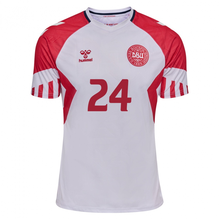 Damen Dänische Sarah Thygesen #24 Weiß Auswärtstrikot Trikot 24-26 T-Shirt Belgien