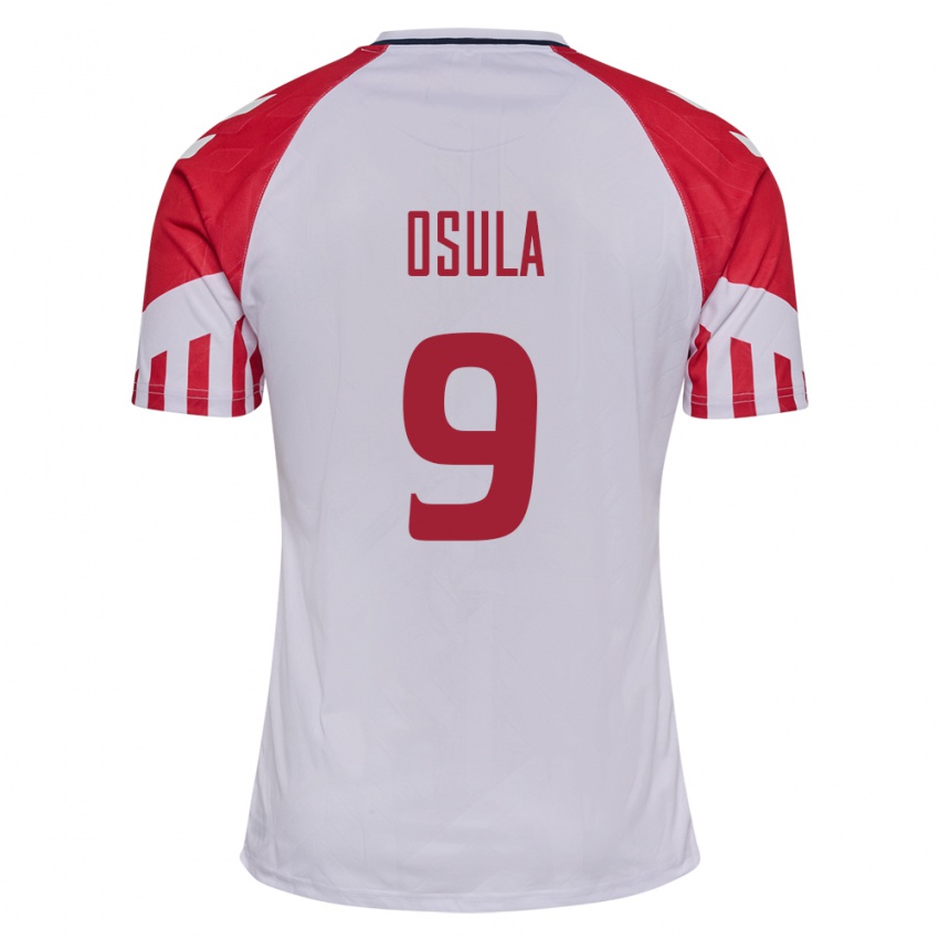 Damen Dänische William Osula #9 Weiß Auswärtstrikot Trikot 24-26 T-Shirt Belgien