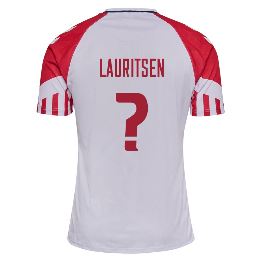 Damen Dänische Mads Lauritsen #0 Weiß Auswärtstrikot Trikot 24-26 T-Shirt Belgien