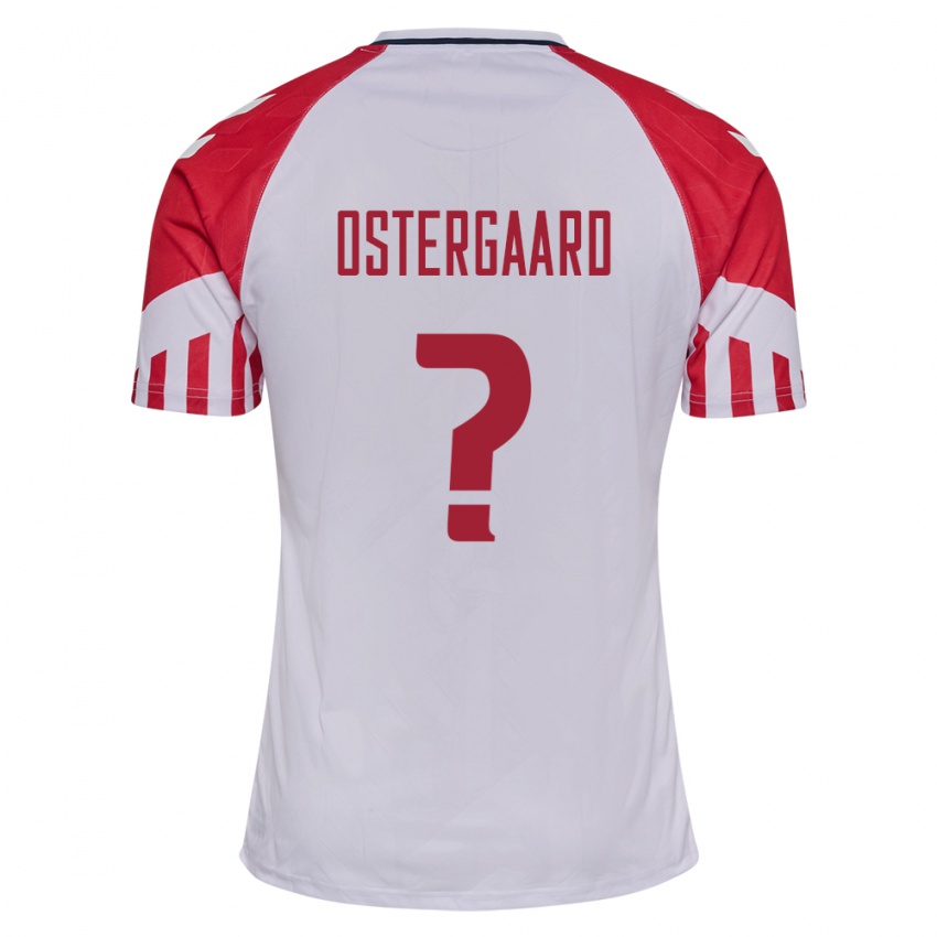 Damen Dänische Christian Östergaard #0 Weiß Auswärtstrikot Trikot 24-26 T-Shirt Belgien