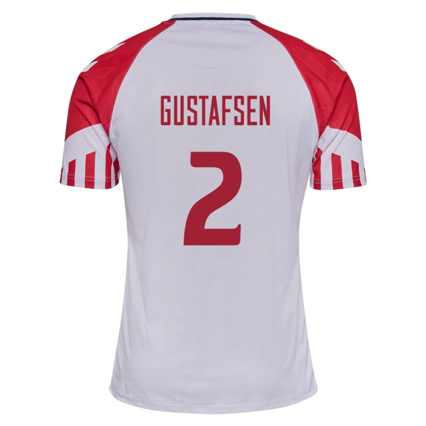 Damen Dänische Victor Gustafsen #2 Weiß Auswärtstrikot Trikot 24-26 T-Shirt Belgien