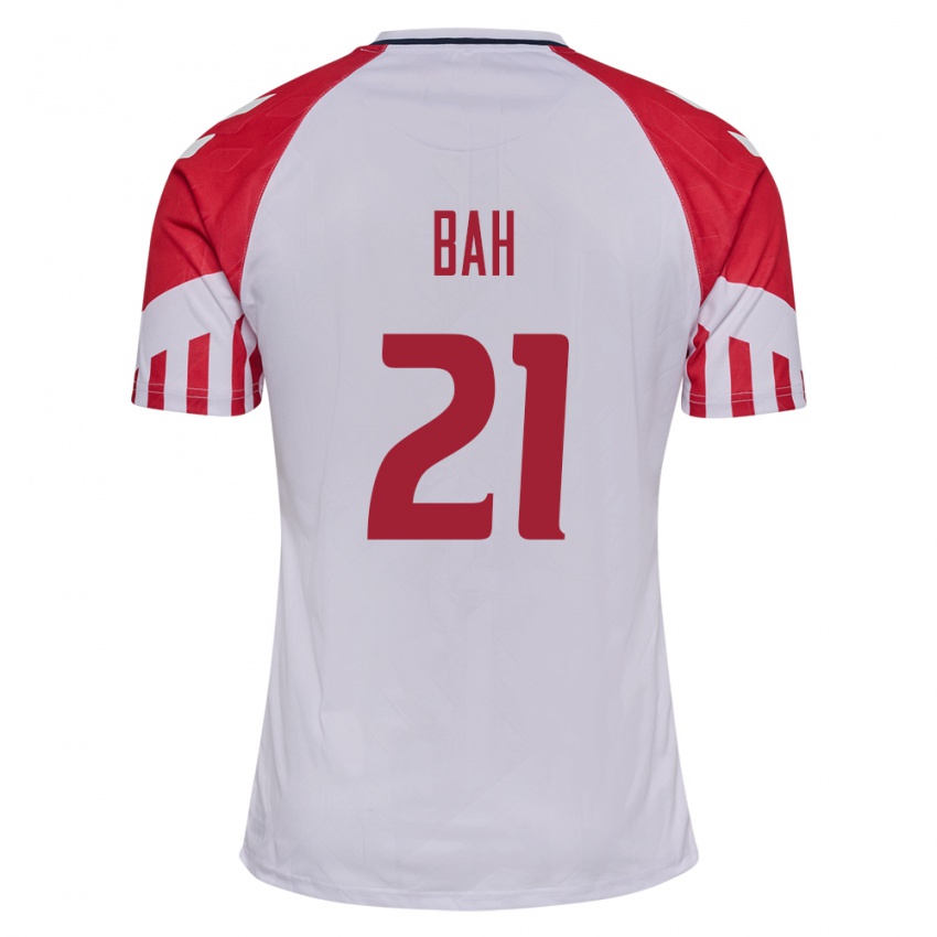 Damen Dänische Alexander Bah #21 Weiß Auswärtstrikot Trikot 24-26 T-Shirt Belgien