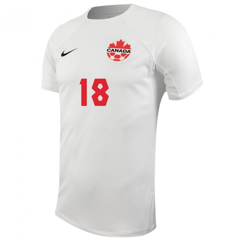 Damen Kanadische Alexander O'brien #18 Weiß Auswärtstrikot Trikot 24-26 T-Shirt Belgien