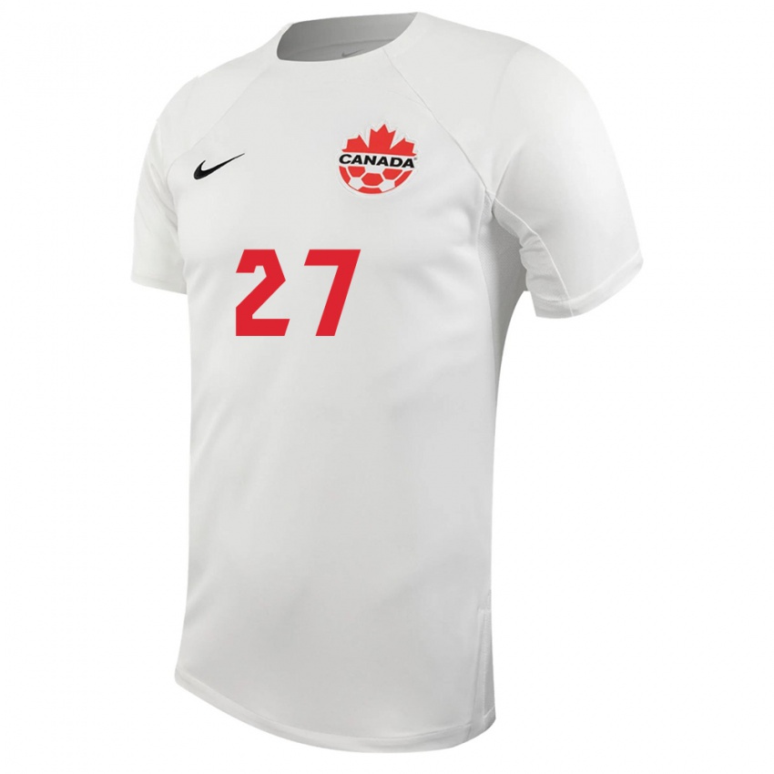 Damen Kanadische Sura Yekka #27 Weiß Auswärtstrikot Trikot 24-26 T-Shirt Belgien