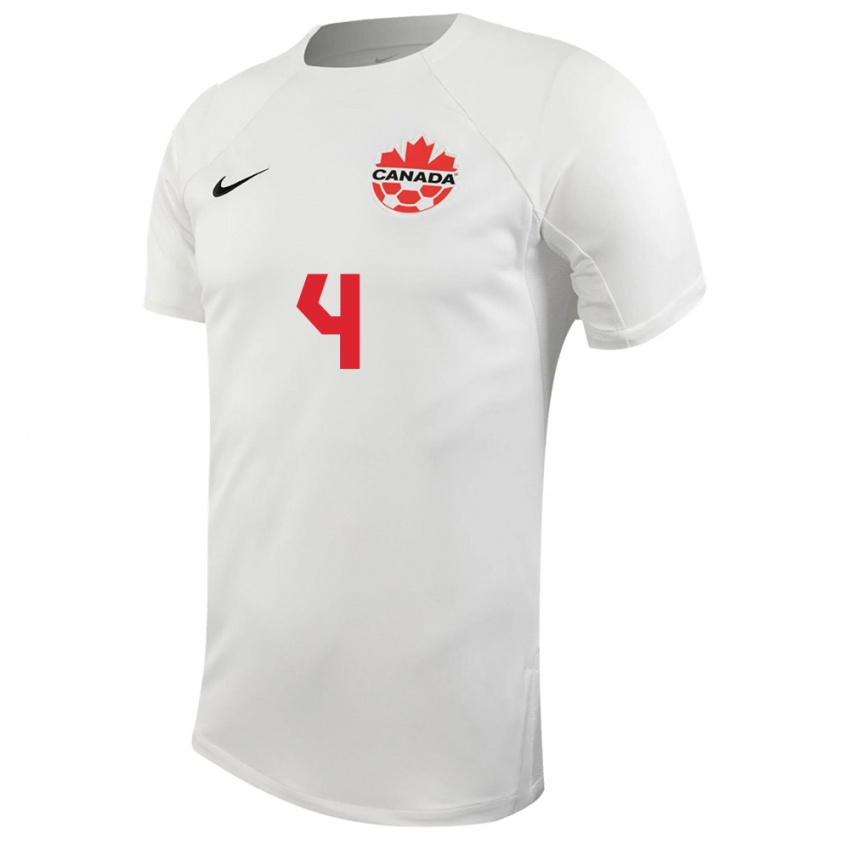 Damen Kanadische Shelina Zadorsky #4 Weiß Auswärtstrikot Trikot 24-26 T-Shirt Belgien