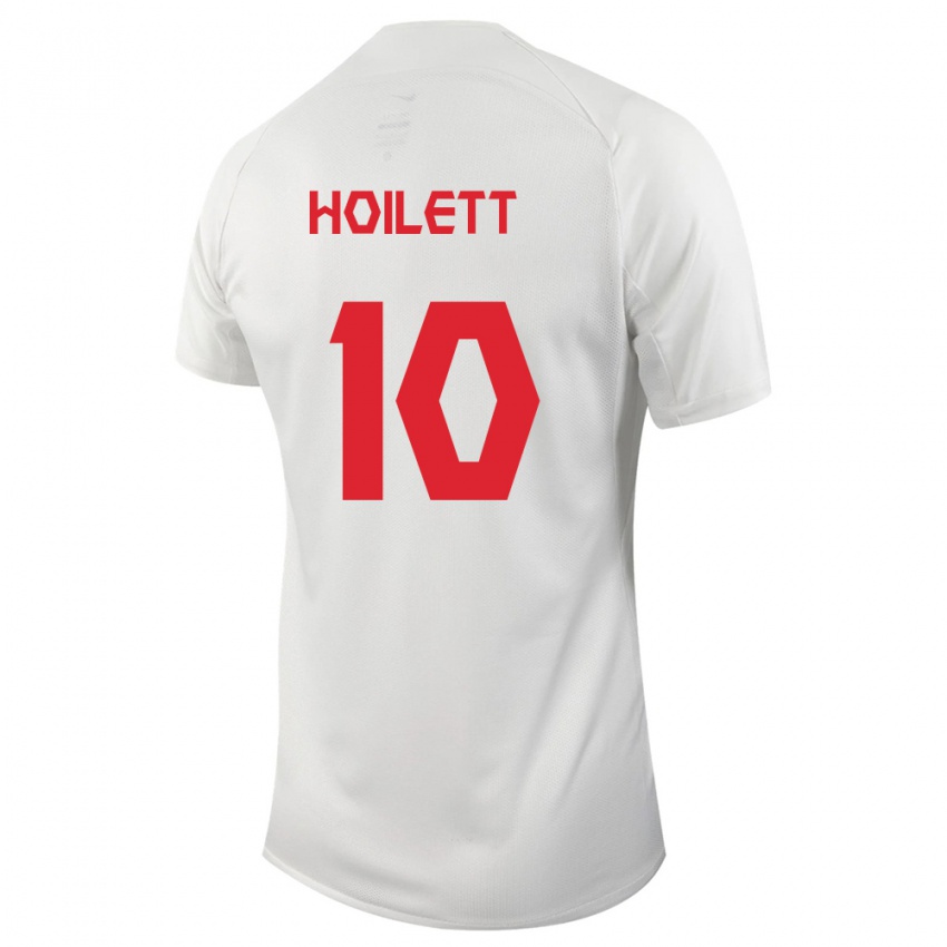 Damen Kanadische David Junior Hoilett #10 Weiß Auswärtstrikot Trikot 24-26 T-Shirt Belgien