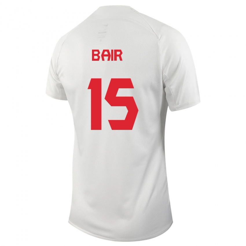 Damen Kanadische Theo Bair #15 Weiß Auswärtstrikot Trikot 24-26 T-Shirt Belgien