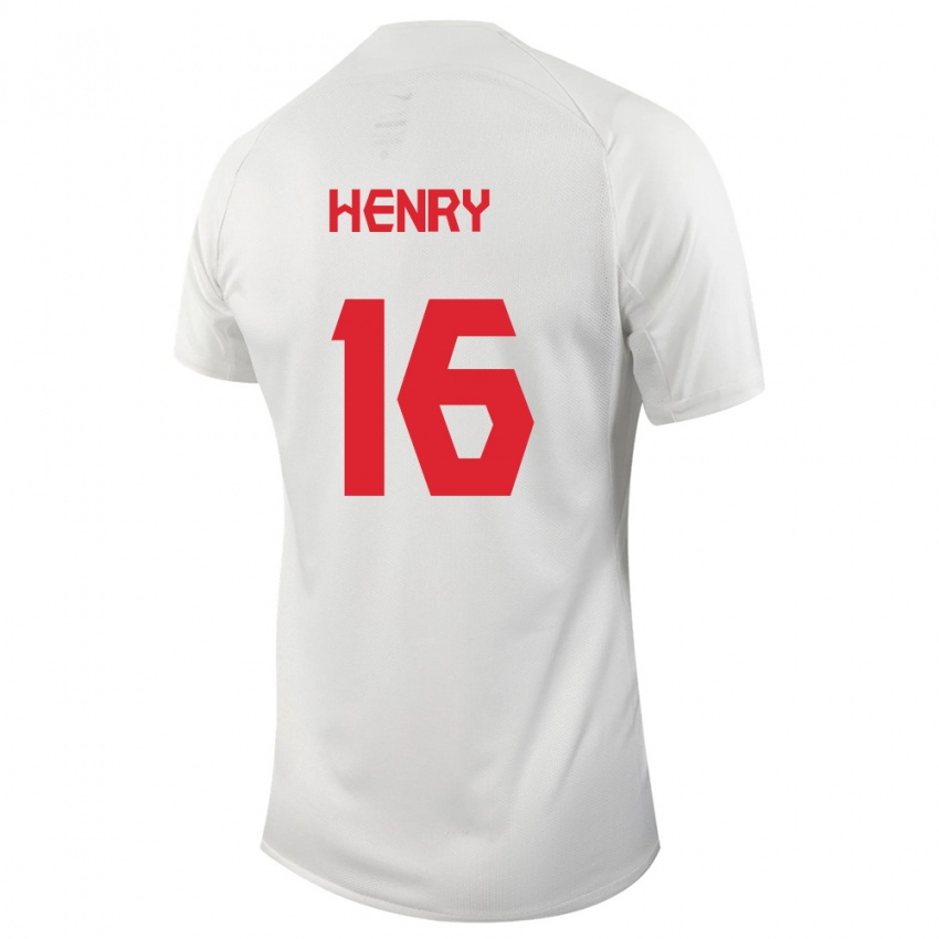 Damen Kanadische Mael Henry #16 Weiß Auswärtstrikot Trikot 24-26 T-Shirt Belgien