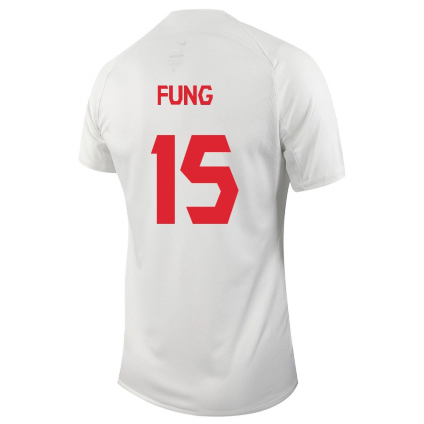 Damen Kanadische Victor Fung #15 Weiß Auswärtstrikot Trikot 24-26 T-Shirt Belgien