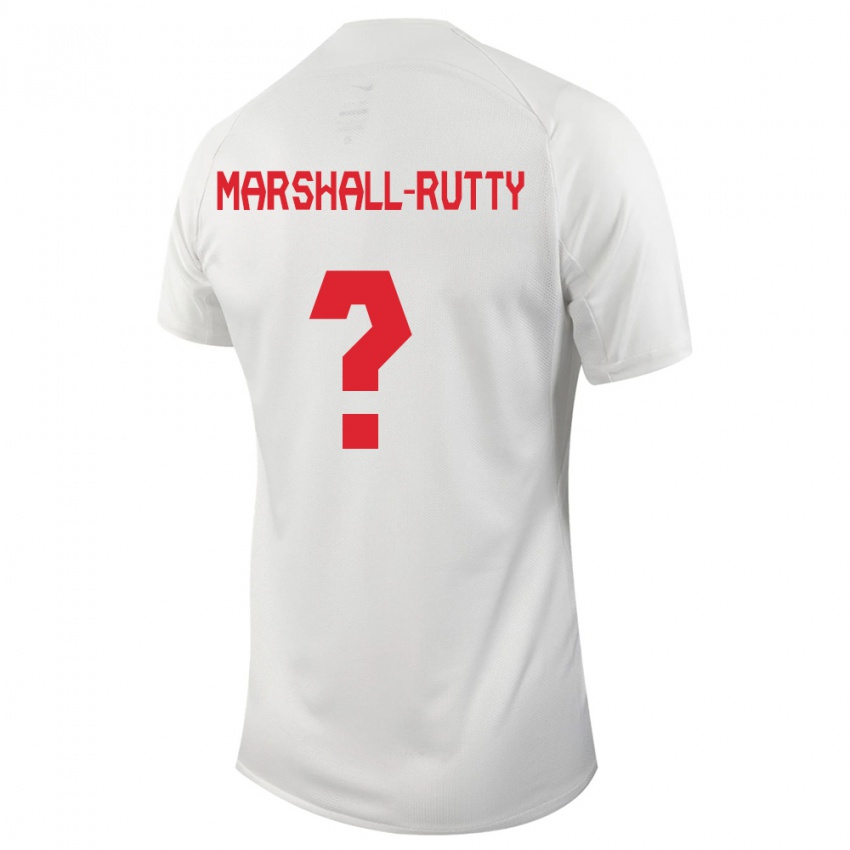 Damen Kanadische Jahkeele Marshall Rutty #0 Weiß Auswärtstrikot Trikot 24-26 T-Shirt Belgien