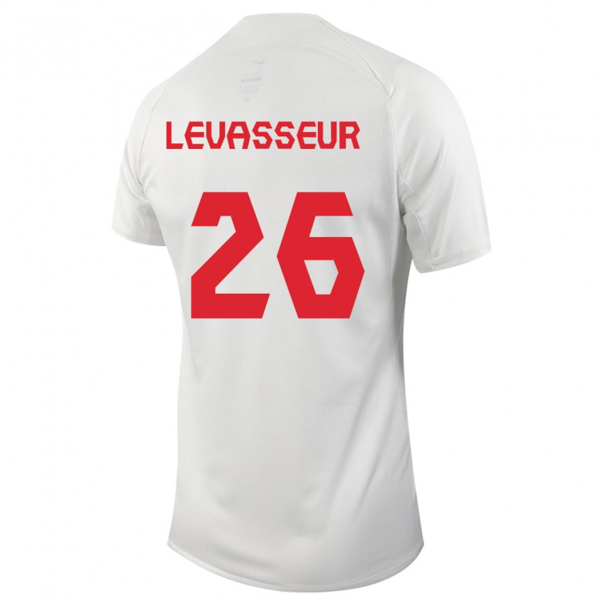 Damen Kanadische Marie Levasseur #26 Weiß Auswärtstrikot Trikot 24-26 T-Shirt Belgien