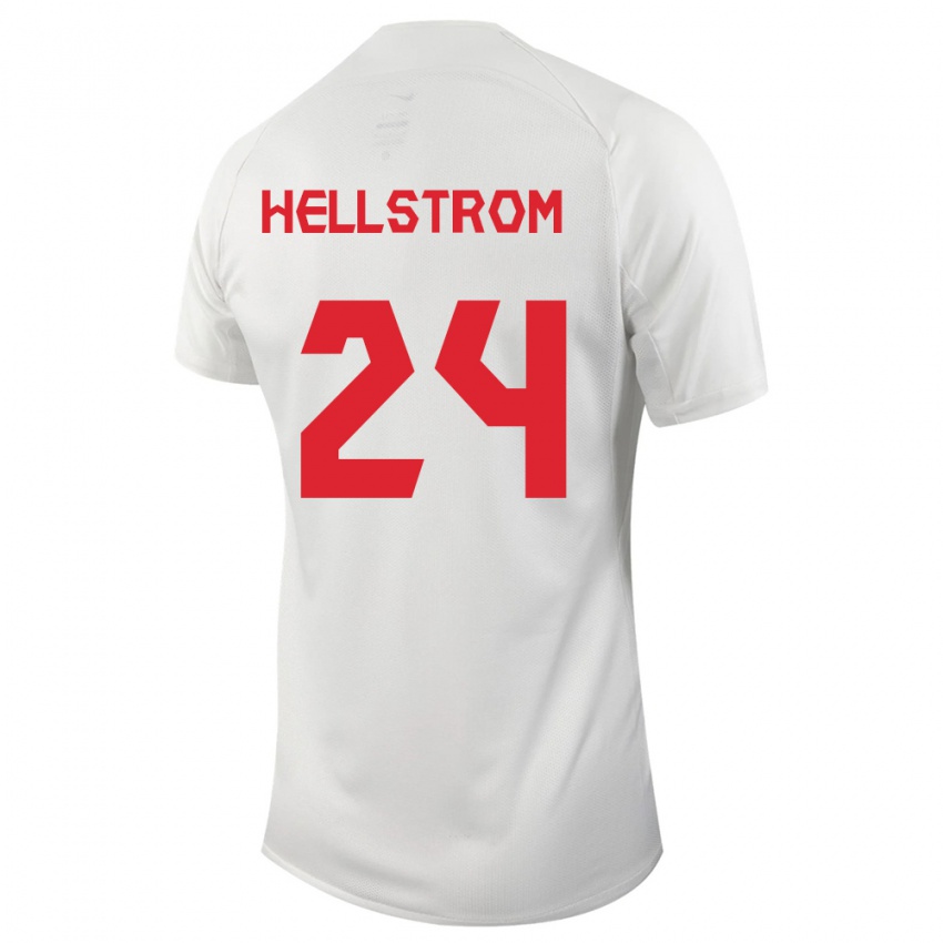Damen Kanadische Jenna Hellstrom #24 Weiß Auswärtstrikot Trikot 24-26 T-Shirt Belgien