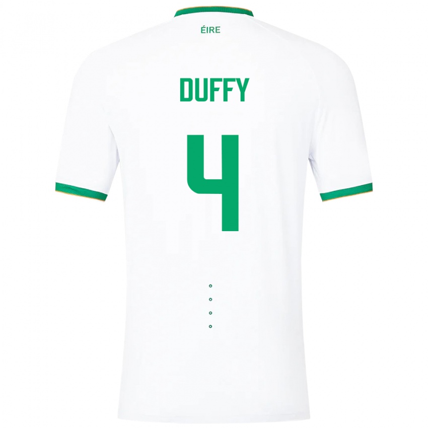 Damen Irische Shane Duffy #4 Weiß Auswärtstrikot Trikot 24-26 T-Shirt Belgien