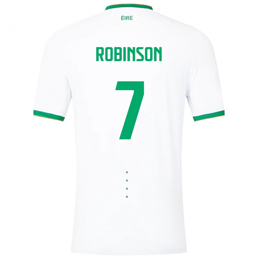 Damen Irische Callum Robinson #7 Weiß Auswärtstrikot Trikot 24-26 T-Shirt Belgien