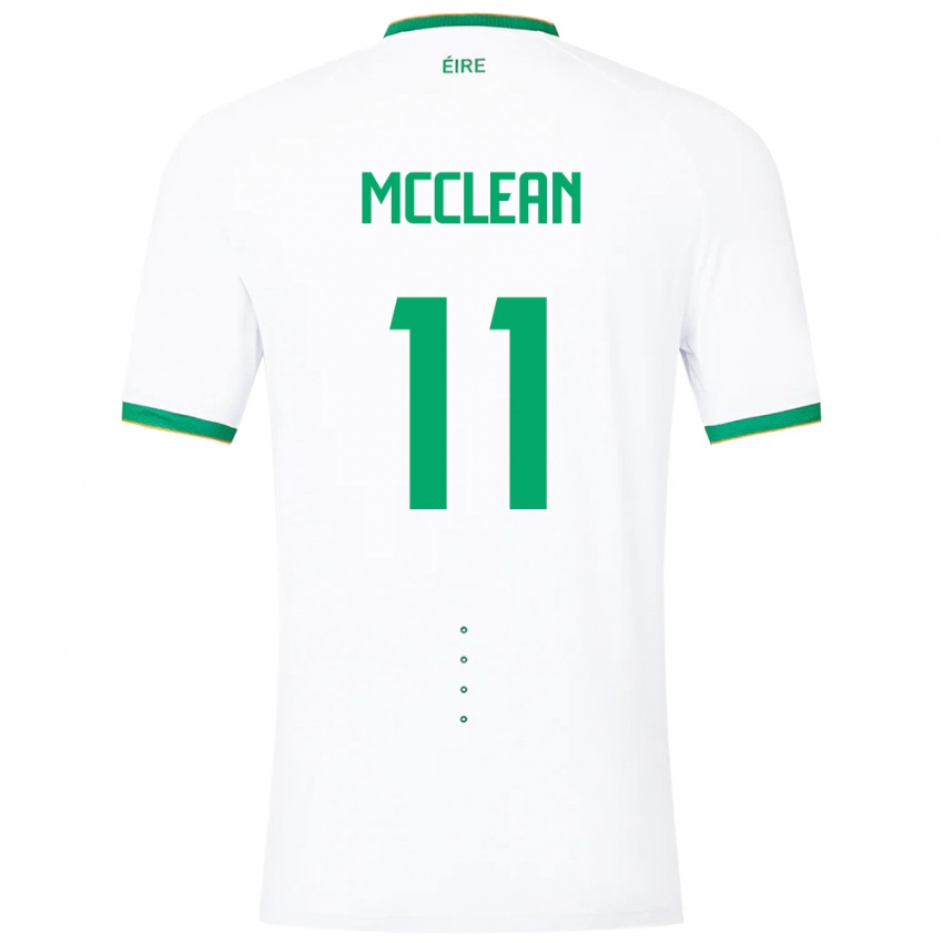 Damen Irische James Mcclean #11 Weiß Auswärtstrikot Trikot 24-26 T-Shirt Belgien