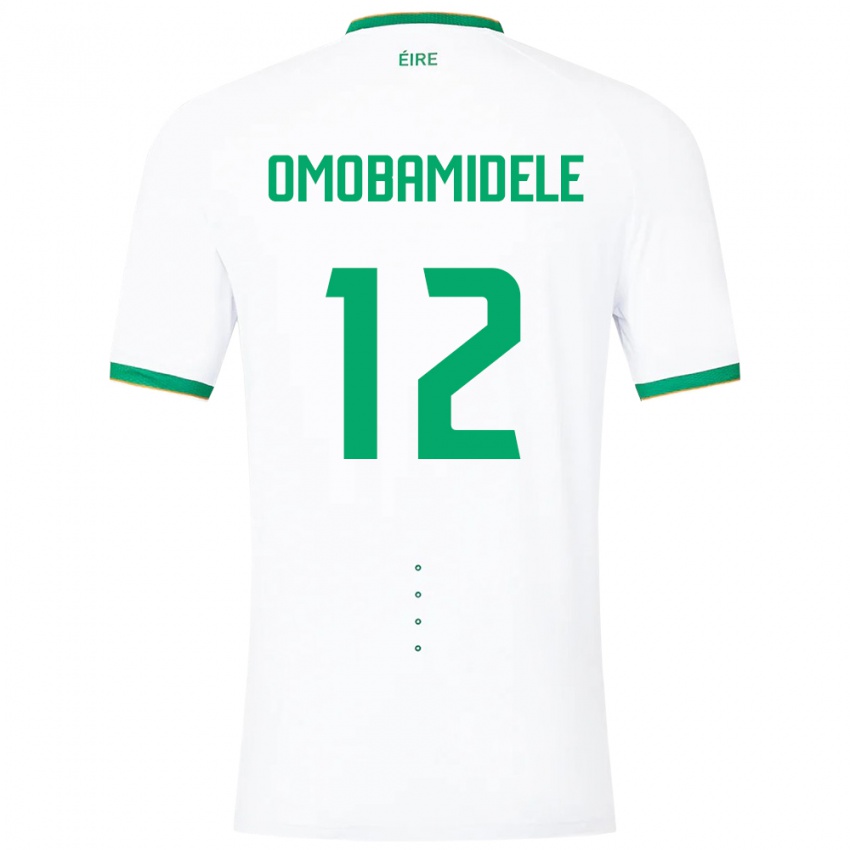 Damen Irische Andrew Omobamidele #12 Weiß Auswärtstrikot Trikot 24-26 T-Shirt Belgien