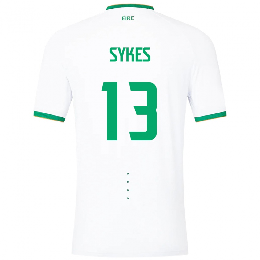 Damen Irische Mark Sykes #13 Weiß Auswärtstrikot Trikot 24-26 T-Shirt Belgien