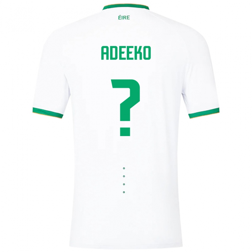Damen Irische Baba Adeeko #0 Weiß Auswärtstrikot Trikot 24-26 T-Shirt Belgien