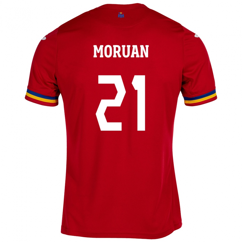 Damen Rumänische Olimpiu Moruţan #21 Rot Auswärtstrikot Trikot 24-26 T-Shirt Belgien