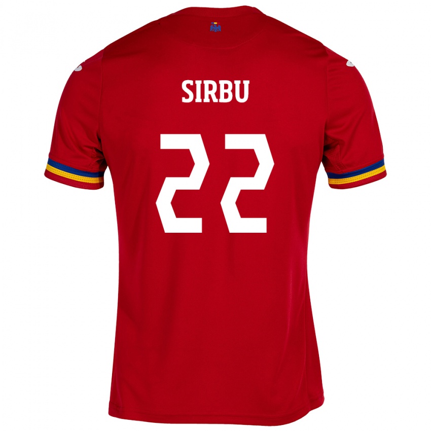 Damen Rumänische Dan Sîrbu #22 Rot Auswärtstrikot Trikot 24-26 T-Shirt Belgien