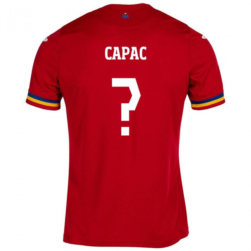 Dames Roemenië Alexandru Capac #0 Rood Uitshirt Uittenue 24-26 T-Shirt België